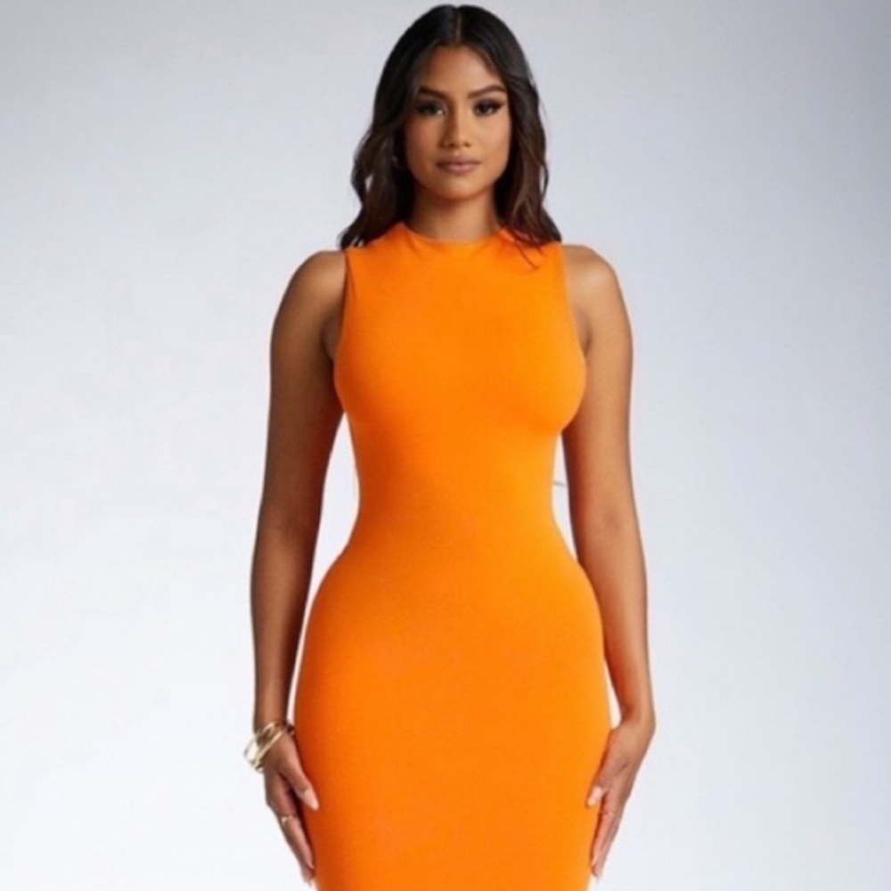 Orange Peel Naked Wardrobe Cutout Back Sleeveless Minidress - Size S